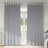 Perdele cu perdele 2 pcs Gri deschis 245 x 140 cm Poliester