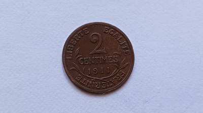 Franta -2 Centimes 1911 foto
