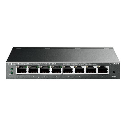 Switch Easy Smart, 4 porturi PoE RJ45 Gigabit, 4 porturi RJ45 Gigabit, Managed - TP-Link TL-SG108PE