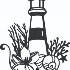 Sticker decorativ, Lighthouse, Negru, 80 cm, 7096ST