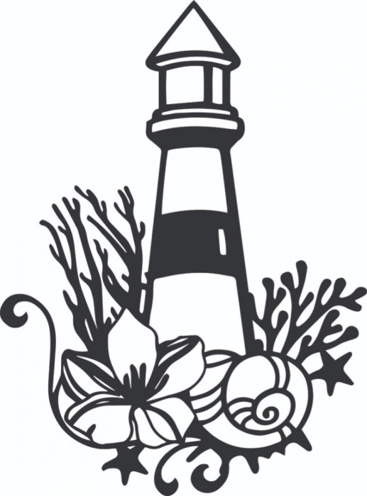 Sticker decorativ, Lighthouse, Negru, 80 cm, 7096ST