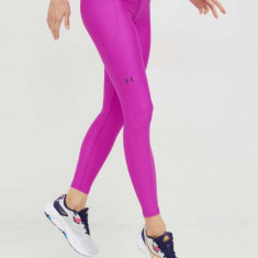 Under Armour leggins de antrenament femei, culoarea violet, neted 1365336-001