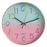 Ceas Decorativ de Perete Metal cu Efect Ombre Multicolor, CMCLASS