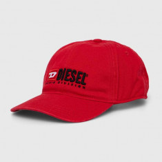 Diesel șapcă de baseball din bumbac culoarea roșu, cu imprimeu A11356.0PFAA