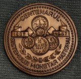 Medalie Centenarul Sistemului Monetar 1967,gravor Grudinschi .6cm