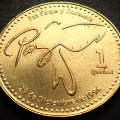 Moneda exotica 1 QUETZAL - GUATEMALA, anul 2001 * cod 1587 = A.UNC + LUCIU