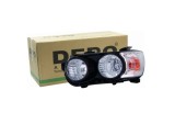 Far CHEVROLET AVEO (T300), 05.2011-, partea stanga, DEPO, H1+H7+W5W; electrical; negru rim; cu motor; halogen,