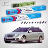 Cumpara ieftin Ștergătoare Mercedes-Benz Clasa C S204 T-Model 2007-2008 | Set Față și Spate Flat &ndash; TeamCar&reg;