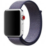 Cumpara ieftin Curea iUni compatibila cu Apple Watch 1/2/3/4/5/6/7, 40mm, Nylon Sport, Woven Strap, Midnight Blue