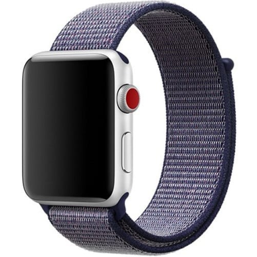 Curea iUni compatibila cu Apple Watch Ultra/SE/8/7/6/5/4/3/2/1, 40mm, Nylon Sport, Woven Strap, Midnight Blue