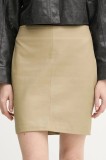 2NDDAY fusta de piele Ceciliana culoarea bej, mini, creion, 2252552642