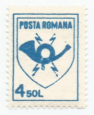 Romania, LP 1253/1991, Emblema Postei Romane (uzuale), MNH foto