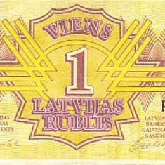 M1 - Bancnota foarte veche - Letonia - 1 rubla - 1992