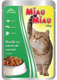 Hrana umeda pentru pisici cu curcan Miau-Miau 100 gr