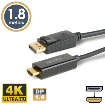 Cablu DisplayPort la HDMI - 1.4 - 4K HDR - 1.8 m Best CarHome foto