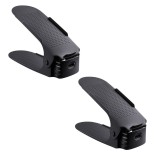 Cumpara ieftin Set 2 buc, Suport antiderapant si ajustabil pentru depozitare o pereche de incaltaminte, PP, 6x25.5x11/17 cm, Negru