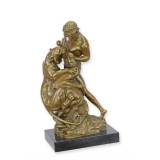 Lupta pentru viata-statueta din bronz cu un soclu din marmura BF-35