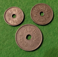 Monede Romania, 5,10, 20 bani 1906 j. foto