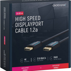 Cablu Profesional DisplayPort - DisplayPort 7.5m v1.2a 4K 60Hz 21.6Gbit/s AWG26 OFC Clicktronic 70714