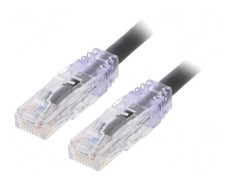 Patch Cord Negru TX6 PLUS U/UTP 6 LSZH 0.5m 24AWG