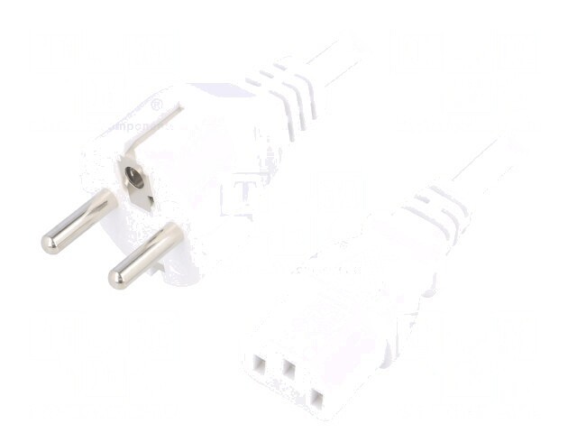 Cablu Alimentare 1.5m Alb 3x0.75mm2 CEE 7/7 la IEC C13