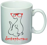 Cana alba personalizata &quot;Desteptozaur&quot;, INOVATIX&reg;. 330ml, Oem