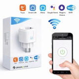 Priză Smart GREENOVIVE XGN-02 WiFi, Monitorizare Consum, Control din Aplicație, Programare, Tuya/Smart Life, 20A, Alb
