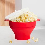 Recipient pliabil popcorn microunde, bol silicon rezistent la temperaturi inalte, preparare floricele fara ulei, Oem