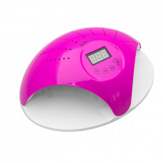 Lampa profesionala unghii LED/UV Sun 669, 48W, ecran digital, uscare 10s-99s, fund detasabil, roz