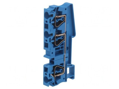 Conector electric pentru șine 0.2-6mm&amp;sup2; 3 borne albastru foto