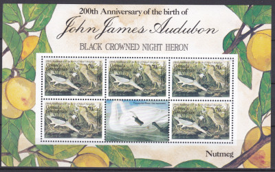 DB1 Fauna Grenada Pasari 200 Ani Audubon MS MNH foto