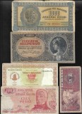 Set 5 bancnote de prin lume adunate (cele din imagini) #315