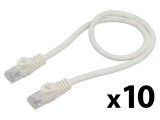 Cablaj Patch Cord U/UTP 6 litat CCA PVC alb 0,5m 26AWG