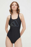 Adidas Performance costum de baie dintr-o bucată Big Bars culoarea negru, cupă moale IQ3982