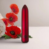 Vibrator Glont 16 Moduri Vibratii, ABS, USB Magnetic, Rosu, 9 cm