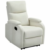 HOMCOM Fotoliu Recliner din In cu Suport Reglabil pentru Picioare, 69x91,5x103 cm, Alb crem | Aosom Romania