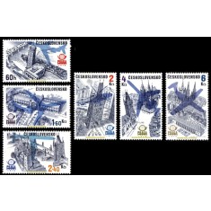Cehoslovacia 1976 - Expo Praga, arhitectura, avioane, serie neuzata