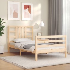 vidaXL Cadru de pat fără saltea, 90x200 cm, lemn masiv pin 3193906