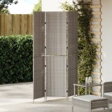 VidaXL Separator de cameră 3 Panouri Pliabil Gri 147x180 cm Ratan
