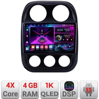 Navigatie Jeep Compass 2010-2016 A-2500 4+64 InCell Display 1K Android Waze USB Navigatie Internet Youtube Radio CarStore Technology