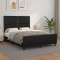 vidaXL Cadru de pat cu tăblie, negru, 140x190 cm, piele ecologică 3125506
