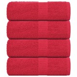 VidaXL Prosoape cu săpun 4 buc Roșu 30x30 cm 360 g/m&sup2; 100% bumbac
