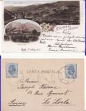 Salutari din Sinaia - Litografie 1899 -Manastirea- edit. Bucuresti, Circulata, Printata