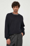 Emporio Armani pulover de lana barbati, culoarea albastru marin, light