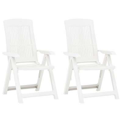 Gossi scaune de gradina rabatabile, 2 buc., alb, plastic foto