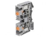 Conector &Icirc;mbinare Șine 0,5-16mm2 1 Pista 2 Borne Gri DS TS35