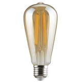 Bec LED filament Hoff clasic ST64 E27 8W 900lm lumina calda 2500 K, auriu, dimabil
