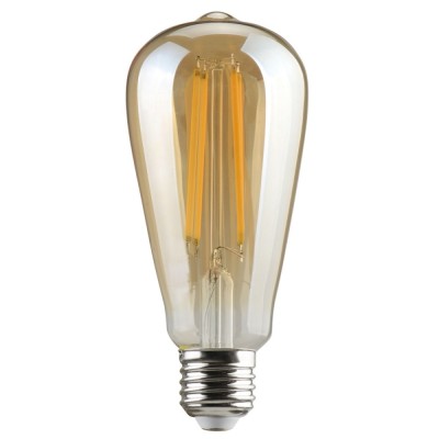 Bec LED filament Hoff clasic ST64 E27 8W 900lm lumina calda 2500 K, auriu, dimabil foto