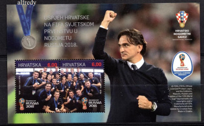 CROATIA 2018, Fotbal, Sport, bloc neuzat, MNH foto