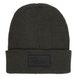 Căciulă tricotată kaki cu margine &icirc;ntoarsă și patch Limited Edition pentru bărbați, CMCLASS